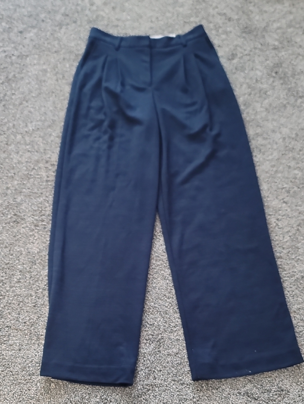 Women's Wide-Leg Navy Dress Pants